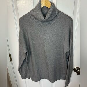 NWT Tempo Paris Womens Small/Medium Gray Sweater Turtleneck With Metal Accents